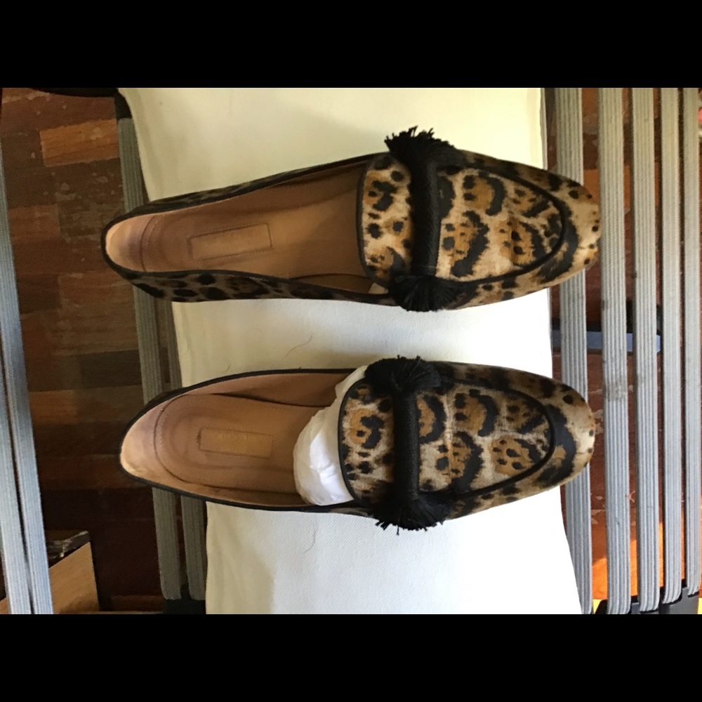 AQUAZZURA Moccasins satin animal print shoes,